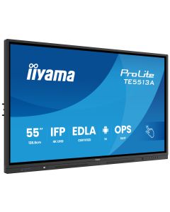 iiyama TE5513A-B2AG infoekraan Interaktiivne lamekuvar 138,7 cm (54.6") WiFi 500 cd/m² 4K Ultra HD Must Puutetundlik ekraan Sisseehitatud protsessor Android 24/7