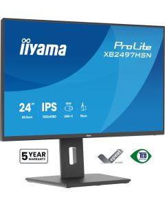 iiyama ProLite XB2497HSN-B1 PC lamekuvar 60,5 cm (23.8") 1920 x 1080 pikslit Full HD LED Must
