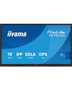 iiyama TE7513A-B3AG infoekraan Interaktiivne lamekuvar 190,5 cm (75") LCD WiFi 500 cd/m² 4K Ultra HD Must Puutetundlik ekraan Sisseehitatud protsessor Android 24/7